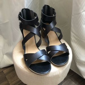 Black Criss-Cross Low Heels